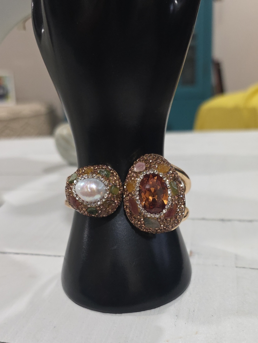 Handmade Turkish Sultan Stone With A Beautiful Pearl - Women Jewelry